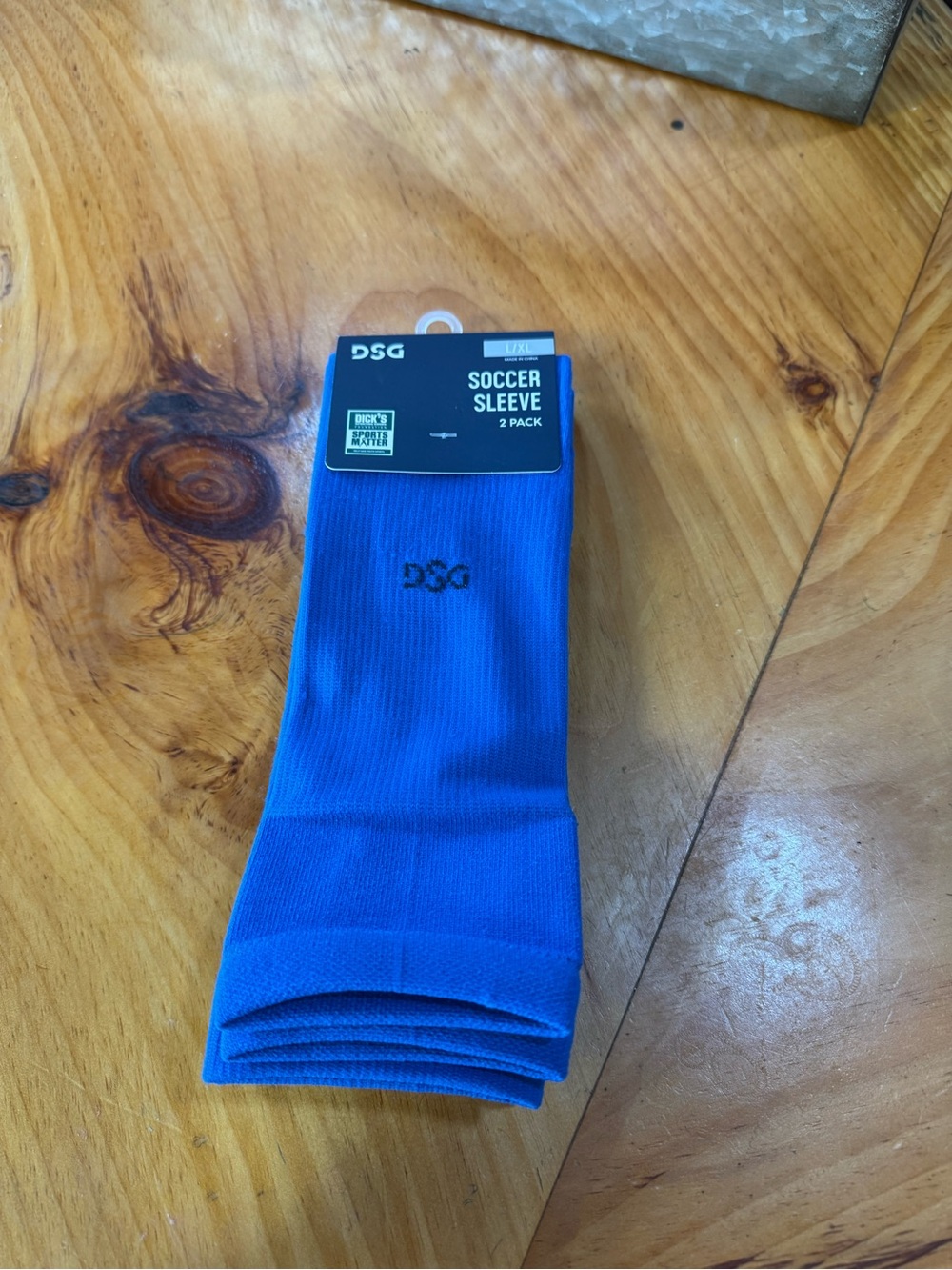 DSG Blue Athletic Soccer Sleeves, 2-Pack
